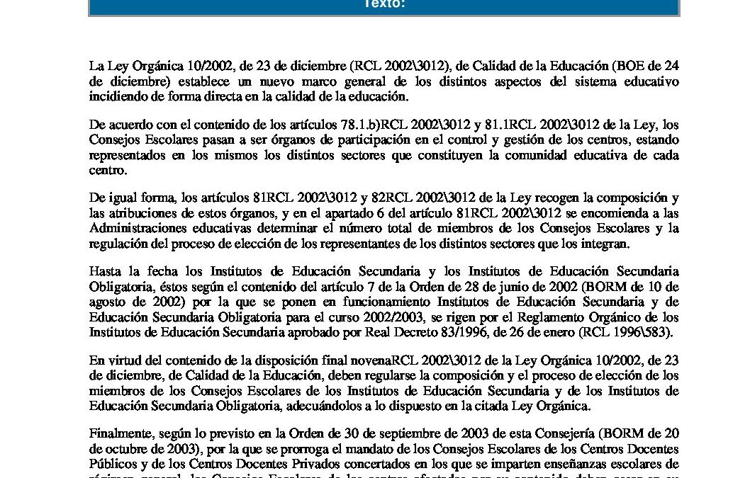 Orden 2004 11 22 CjosEscs IES