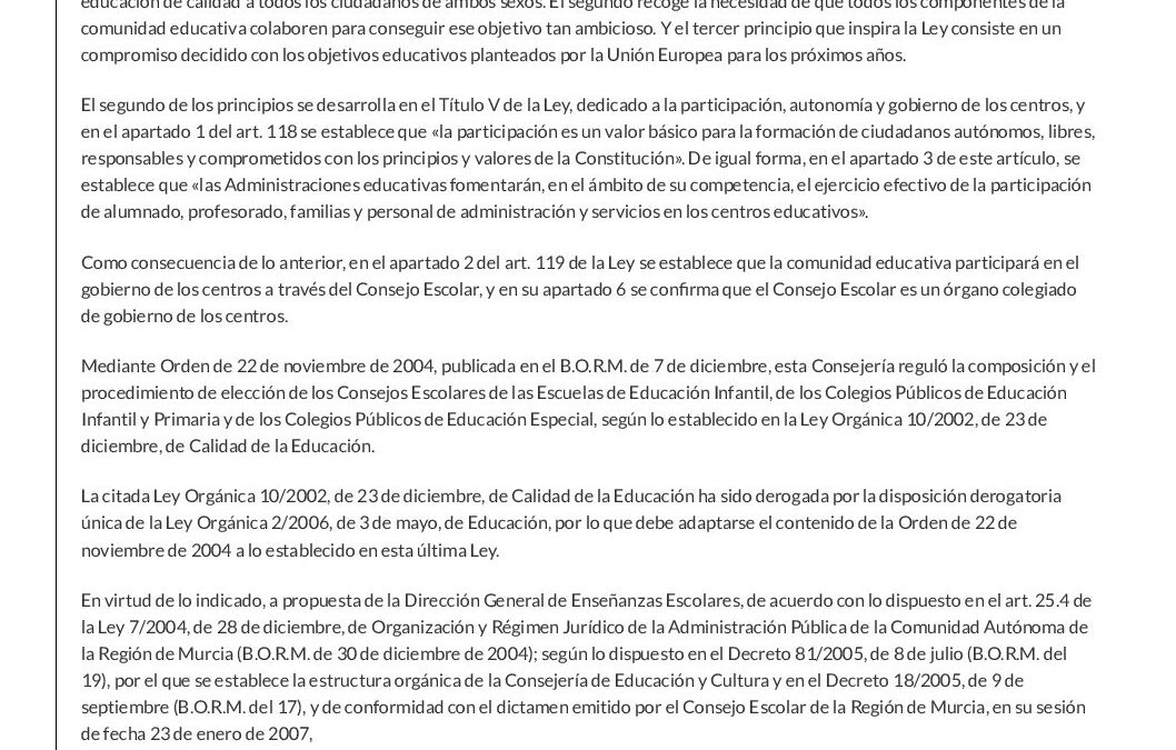 Orden 2007 02 15 Modifica Orden 2004 EEII CEIP