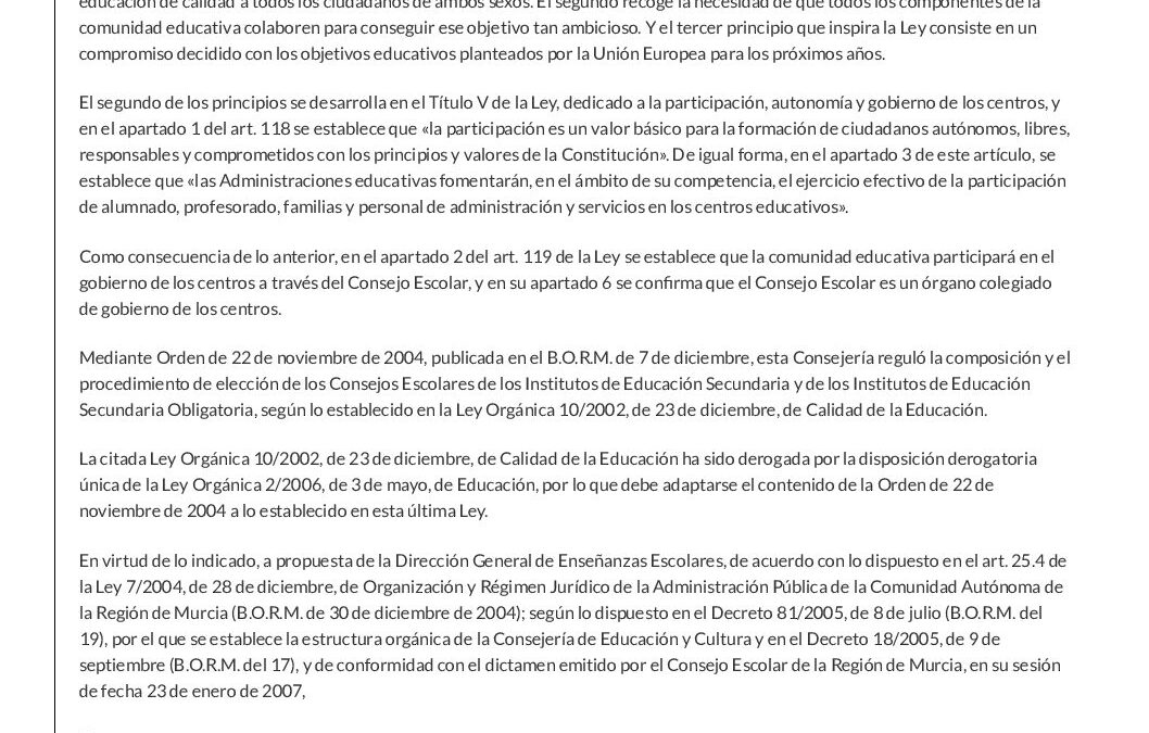 Orden 2007 02 15 Modifica Orden 2004 IES