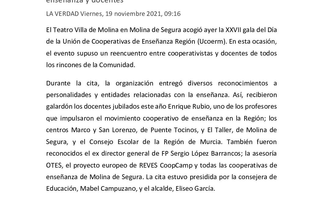 Ucoerm entrega sus premios en una gala en el Teatro Villa de Molina